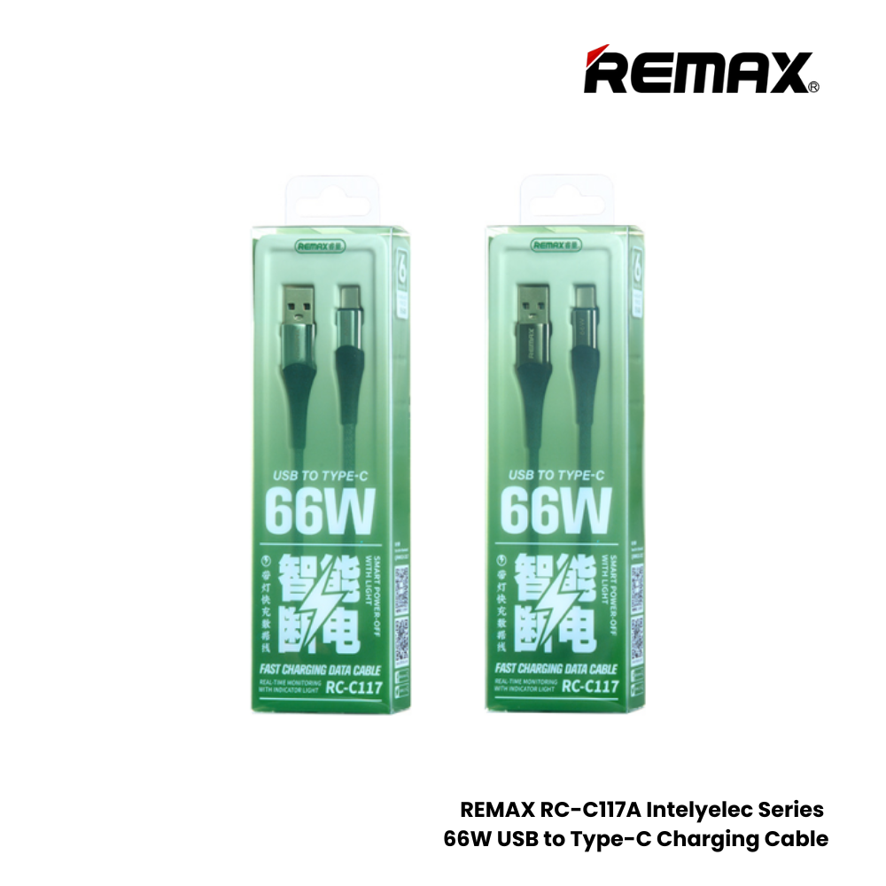 REMAX RC-C117A Intelyelec Series 66W USB to Type-C Fast Charging Auto Power Off Charging Data Cable - Silver