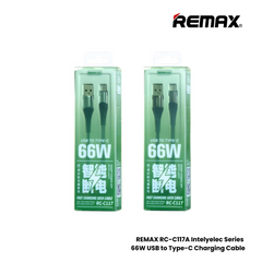 REMAX RC-C117A Intelyelec Series 66W USB to Type-C Fast Charging Auto Power Off Charging Data Cable - Silver