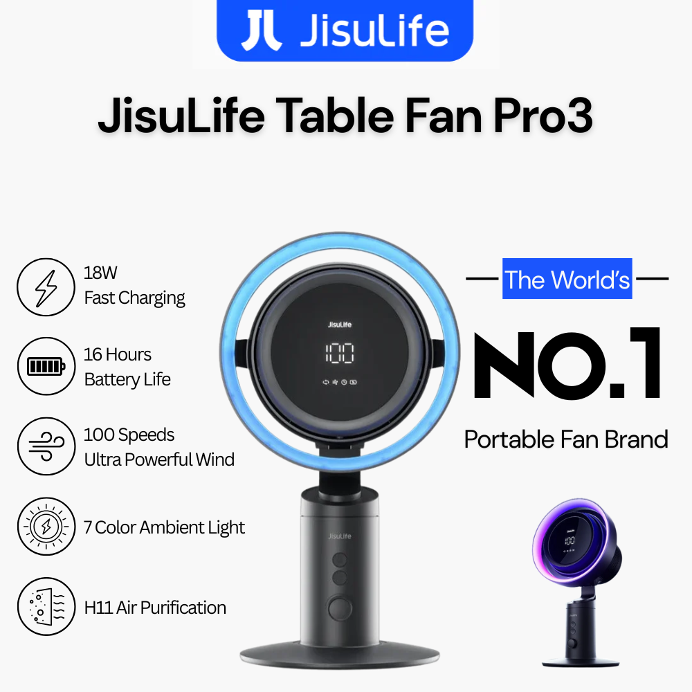 JisuLife - Table Fan Pro 3 ( 10,000mAh ) - Dark Grey