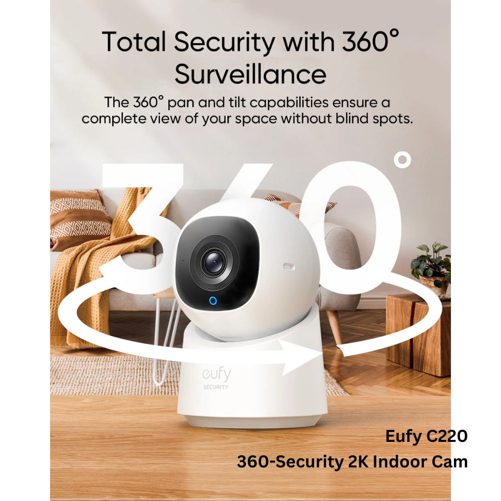 ANKER - EUFY C220 Security 360 Indoor 2K Camera - White