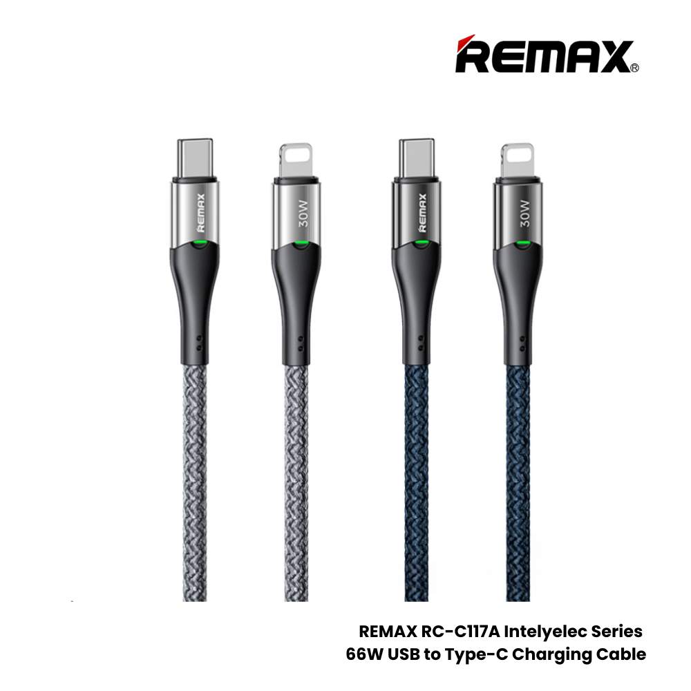 REMAX RC-C116 C-L Intelyelec Series 30W Type-C to Lightning Fast Charging Auto Power Off Charging Data Cable - Grey