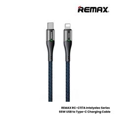 REMAX RC-C116 C-L Intelyelec Series 30W Type-C to Lightning Fast Charging Auto Power Off Charging Data Cable - Blue