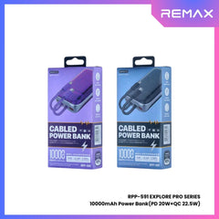 REMAX RPP-591 Explore Pro Series 10000mAh PD+QC Fast Charging Power Bank(PD 20W+QC 22.5W) - Black