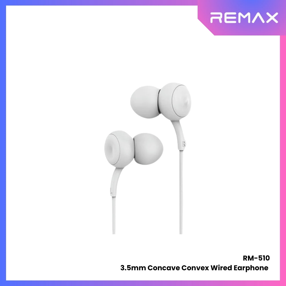 REMAX - RM-510 Concave Convex 3.5mm Wired Earphone - White