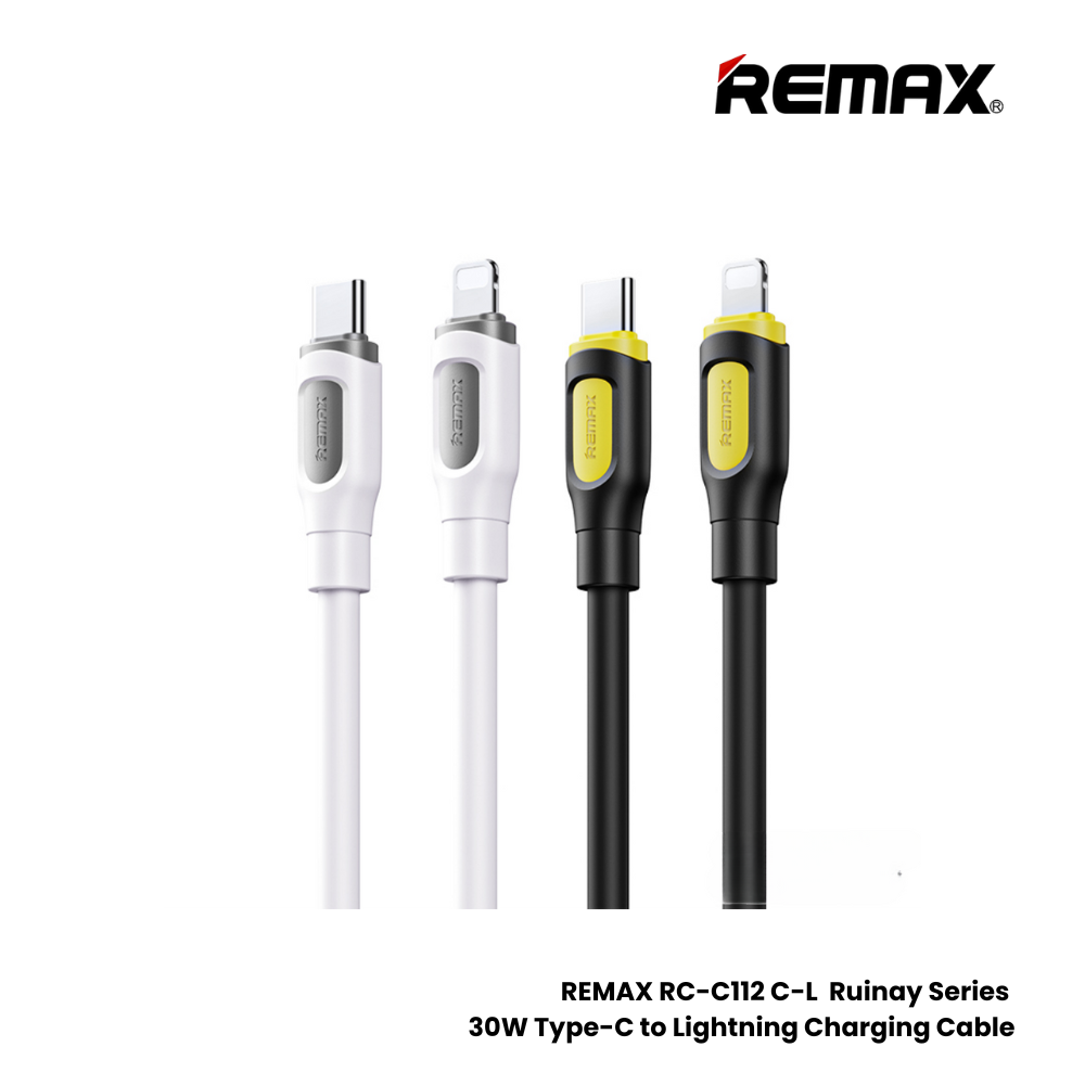 REMAX RC-C112 C-L Ruinay Series 30W Type-C to Lightning Fast Charging Data Cable - Black