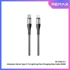 REMAX - RC-C116 C-L Intelyelec Series Type-C to Lightning Fast Charging Auto Power Off Charging Data Cable ( 30W ) - Grey