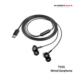 GADGET MAX - TC01 Type-C Wired Earphone - Black