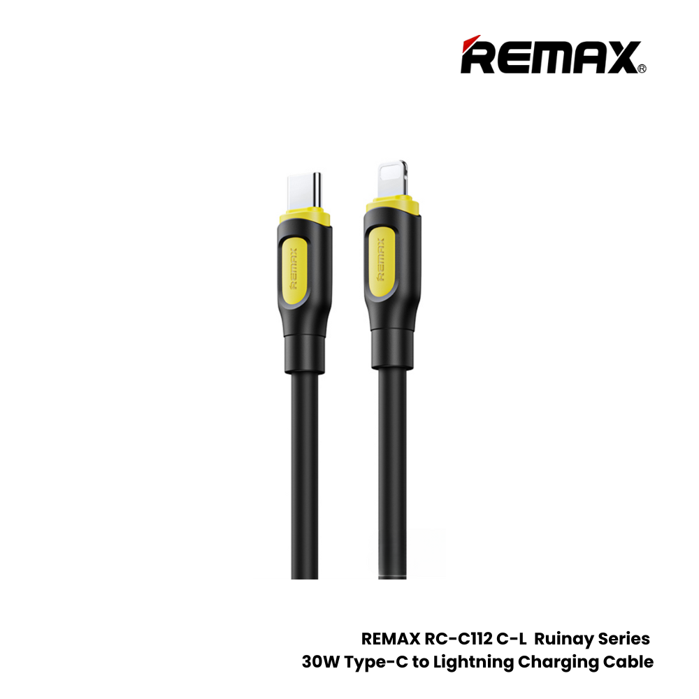 REMAX RC-C112 C-L Ruinay Series 30W Type-C to Lightning Fast Charging Data Cable - Black