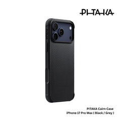 PITAKA - Aramid Pro Guard ( Cairn ) Case For iPhone 17 Pro Max - Black / Grey