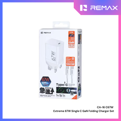 REMAX - CA-16 C67W Extreme 67W Single C GaN Folding Charger Set - White
