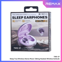 REMAX - TWS-37 Sleep True Wireless Stereo Music Talking WIreless Earbuds - Purple