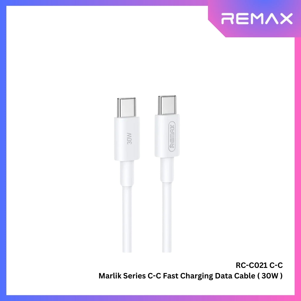 REMAX - RC-C021 Marlik Series Type-C to Type-C PD Fast Charging Data Cable ( 30W ) - White