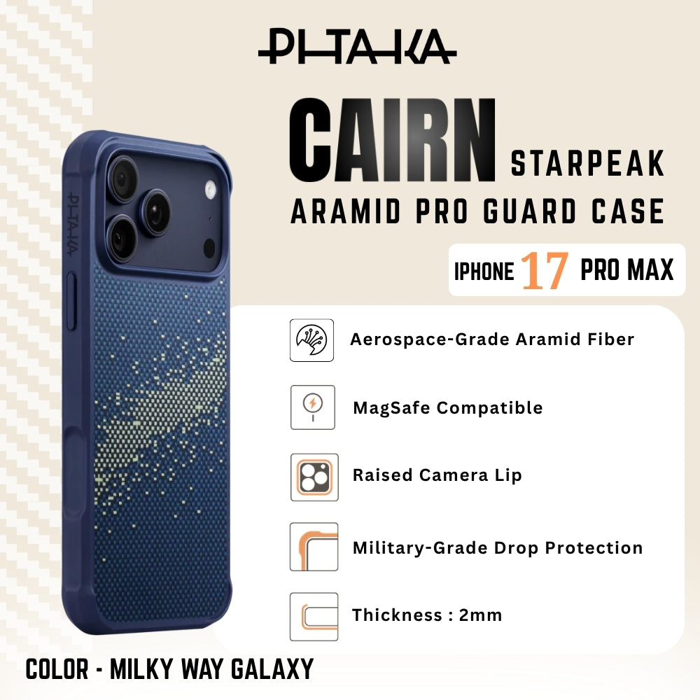 PITAKA - Starpeak Aramid Pro Guard ( Cairn ) Case For iPhone 17 Pro Max - Milky Way Galaxy