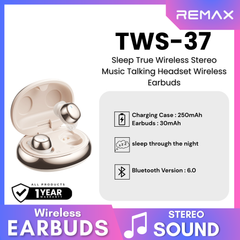 REMAX - TWS-37 Sleep True Wireless Stereo Music Talking WIreless Earbuds - Beige