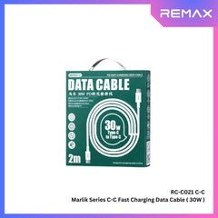 REMAX - RC-C021 Marlik Series Type-C to Type-C PD Fast Charging Data Cable ( 30W ) - White