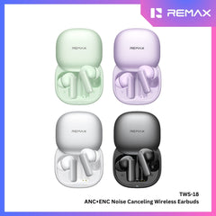REMAX - TWS-18 ANC+ENC Noise Canceling Bluetooth Wireless Earbuds - Green