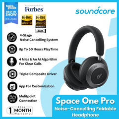 ANKER - SOUNDCORE SPACE ONE PRO Active Noise Cancelling Wireless Headphone - Black