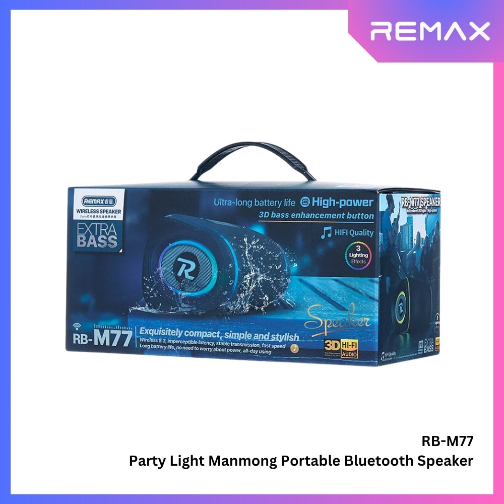 REMAX RB-M77 Party Light Manmong Portable Wireless Bluetooth Speaker (40W) - Black