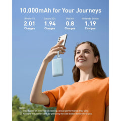 ANKER - ZOLO 10000mAh Built-In USB-C & Lighting Cable Power Bank ( 30W ) - White