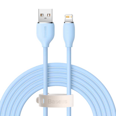 (Buy 1 Get 1) Baseus Jelly Liquid Silica Gel 2.4A iPhone Fast Charging Data Cable (2M) - Blue
