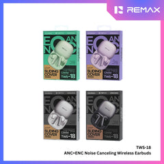 REMAX - TWS-18 ANC+ENC Noise Canceling Bluetooth Wireless Earbuds - Purple