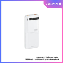 REMAX RPP-71 Piloteer Series 10000mAh PD+QC Fast Charging Power Bank (PD 20W+QC 22.5W) - White