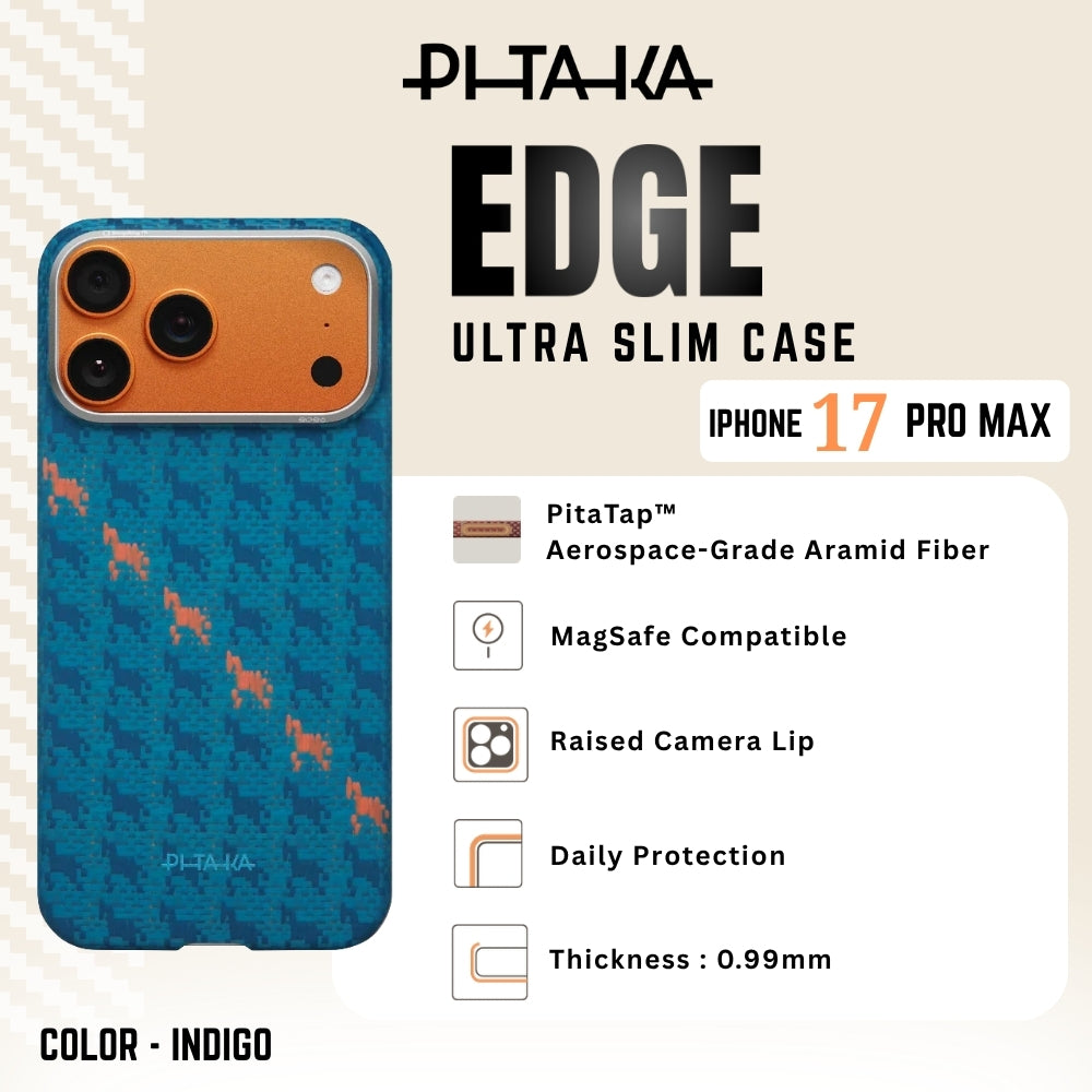 PITAKA - Happiness Rides ( Edge ) Case For iPhone 17 Pro Max - Indigo