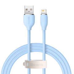 (Buy 1 Get 1) Baseus Jelly Liquid Silica Gel 2.4A iPhone Fast Charging Data Cable (2M) - Blue