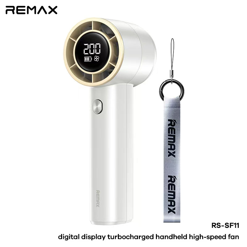 REMAX - RS-SF11 Digital Display Turbochargerd Portable Handheld Hight-Speed Fan - White