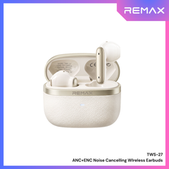 REMAX - TWS-27 ANC+ENC True Wireless Stereo Music Call Mixed Feedback Noise Canceling Wireless Earbuds - Beige