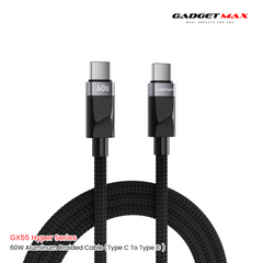 GADGET MAX - GX55 C-C Hyper Series Type-C To Type-C Fast Charging Data Cable (60W) - Black