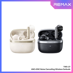 REMAX - TWS-27 ANC+ENC True Wireless Stereo Music Call Mixed Feedback Noise Canceling Wireless Earbuds - Beige