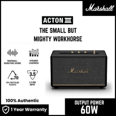 Marshall - Acton 3 Bluetooth Homeline Speaker - Black