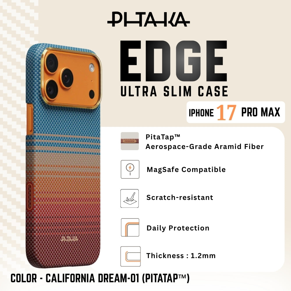 PITAKA - iPhone 17 Pro Max Case ( Ultra-Slim California Dream-01 (PitaTap™) )