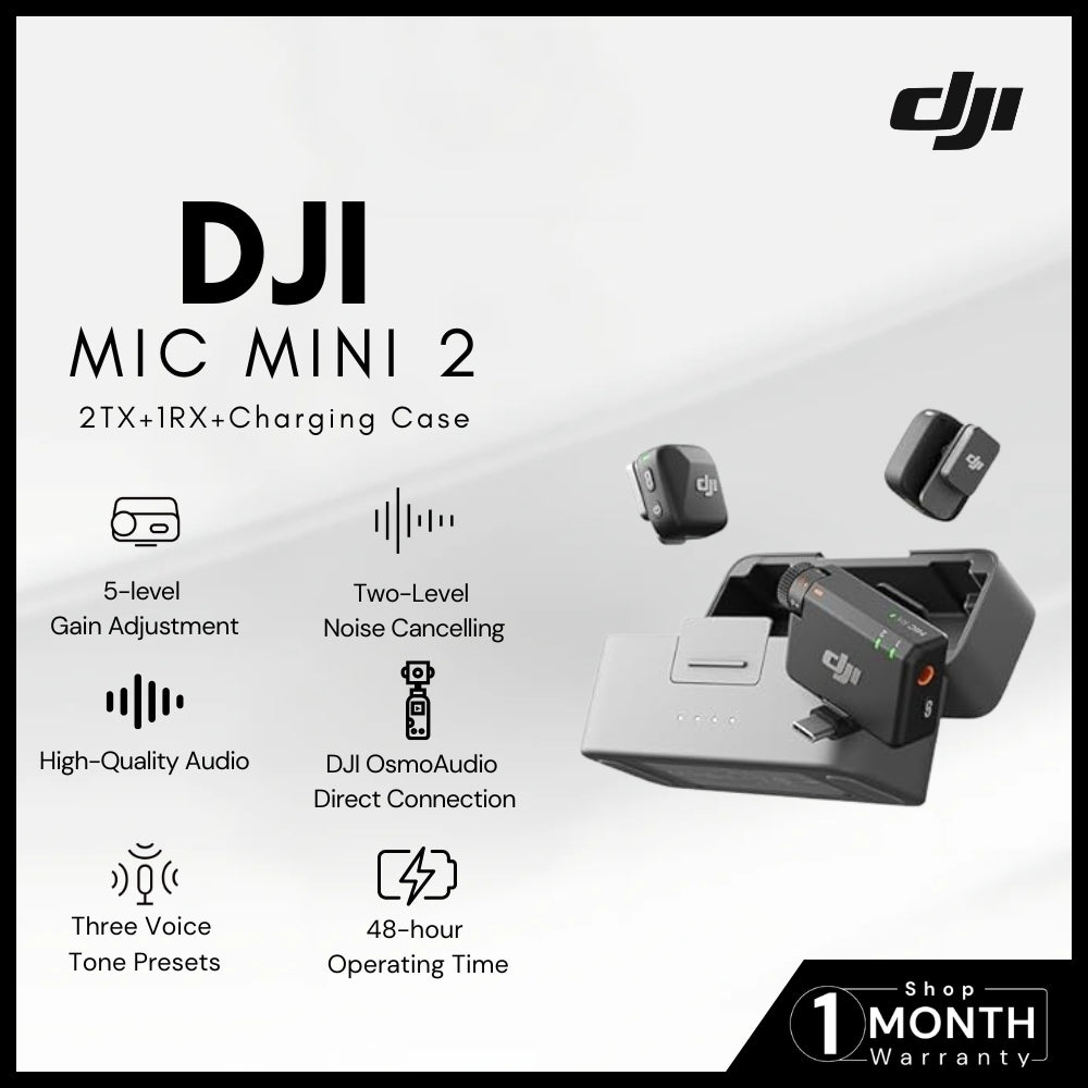 DJI - Mic Mini 2 (2 TX + 1 RX + Charging Case)