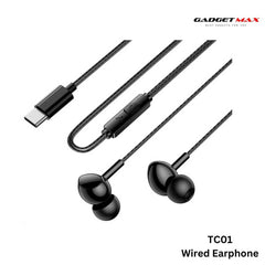 GADGET MAX - TC01 Type-C Wired Earphone - Black