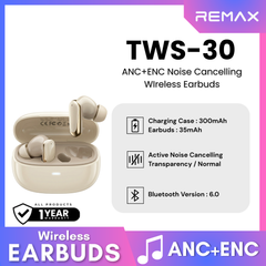 REMAX - TWS-30 ANC+ENC Noise Canceling True Wireless Stereo Music Talking Wireless Earbuds - Beige