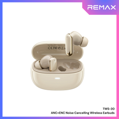 REMAX - TWS-30 ANC+ENC Noise Canceling True Wireless Stereo Music Talking Wireless Earbuds - Beige
