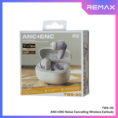 REMAX - TWS-30 ANC+ENC Noise Canceling True Wireless Stereo Music Talking Wireless Earbuds - Beige