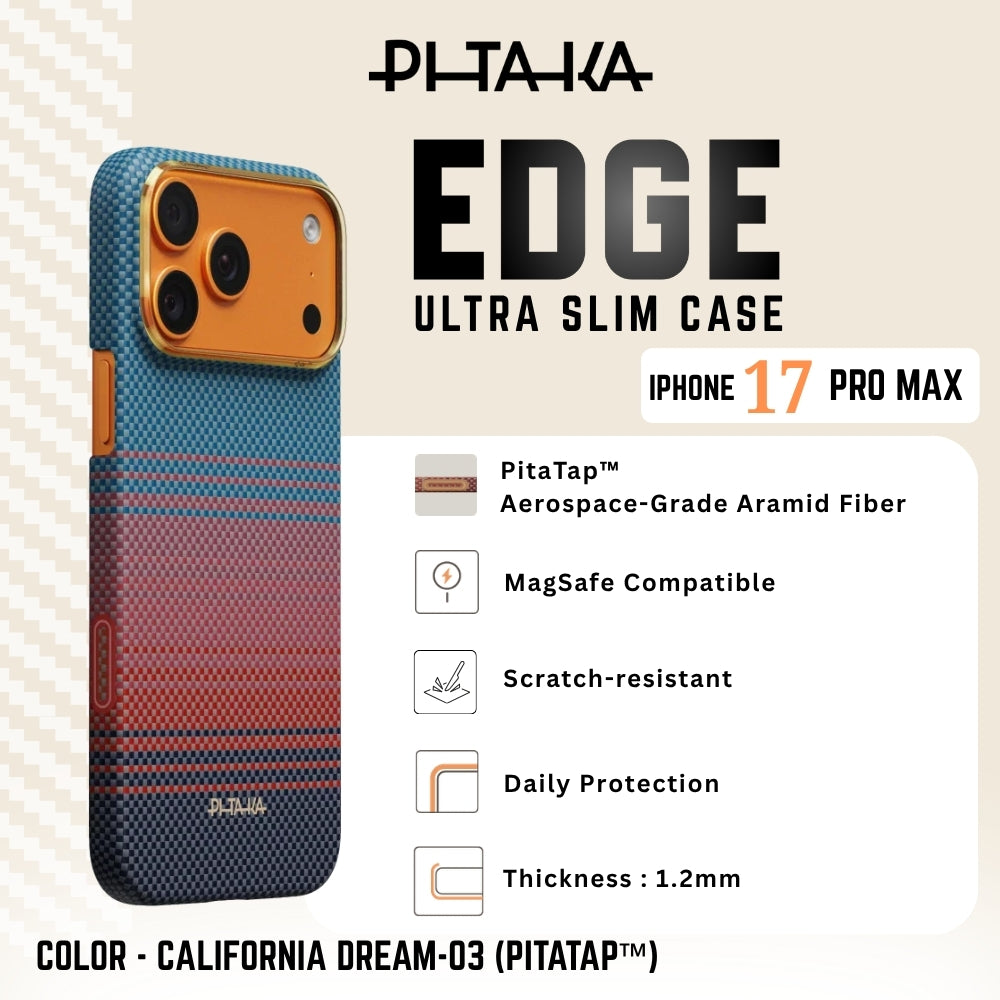 PITAKA - iPhone 17 Pro Max Case ( Ultra-Slim California Dream-03 (PitaTap™) )