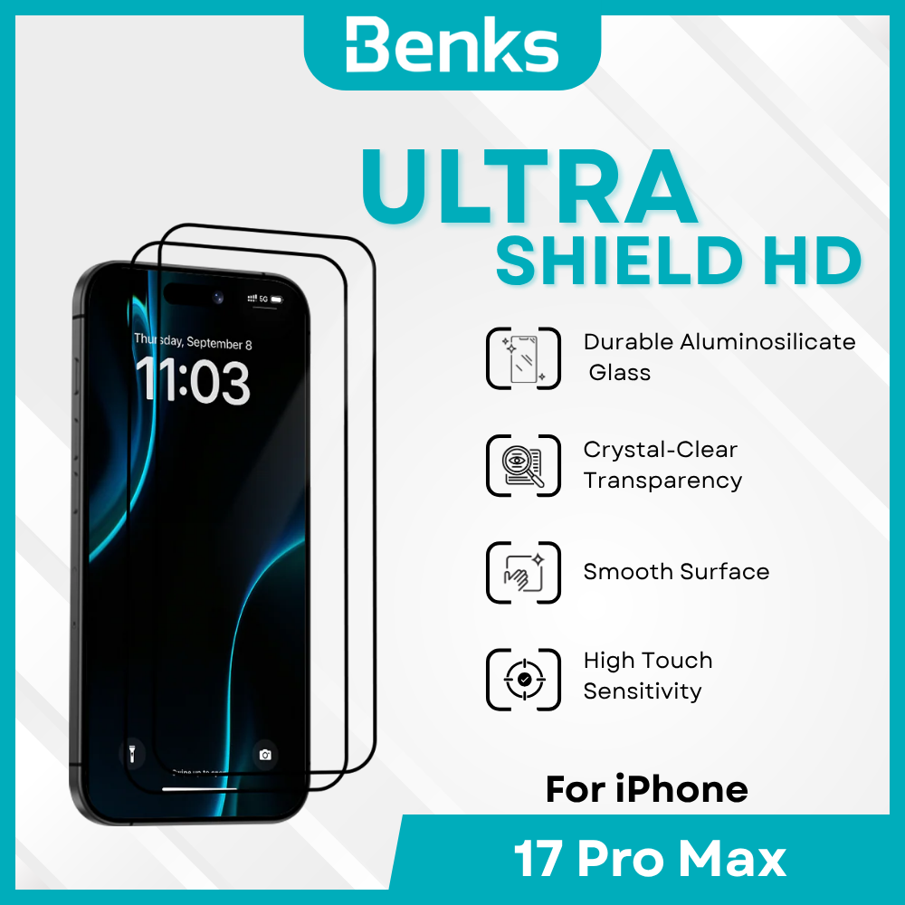 BENKS - Ultra Shield HD Screen Protector - IPhone 17 Pro Max ( Black )