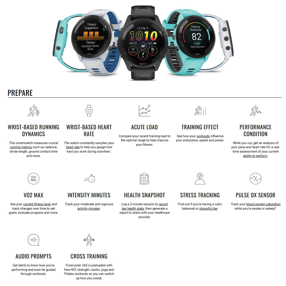 GARMIN - Forerunner® 265S Smart Watch ( 42mm ) | Pink/Whitestone