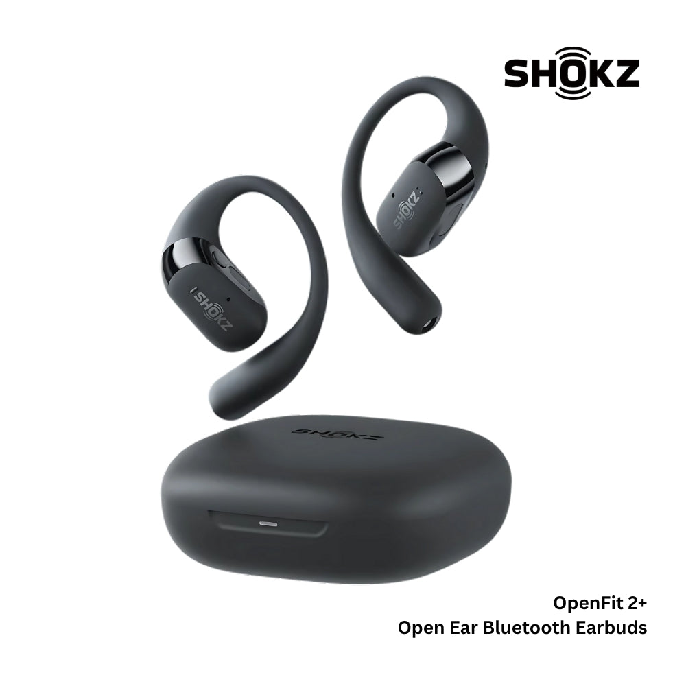 SHOKZ - OPENFIT 2+ Open Ear Bluetooth Earbuds - Black