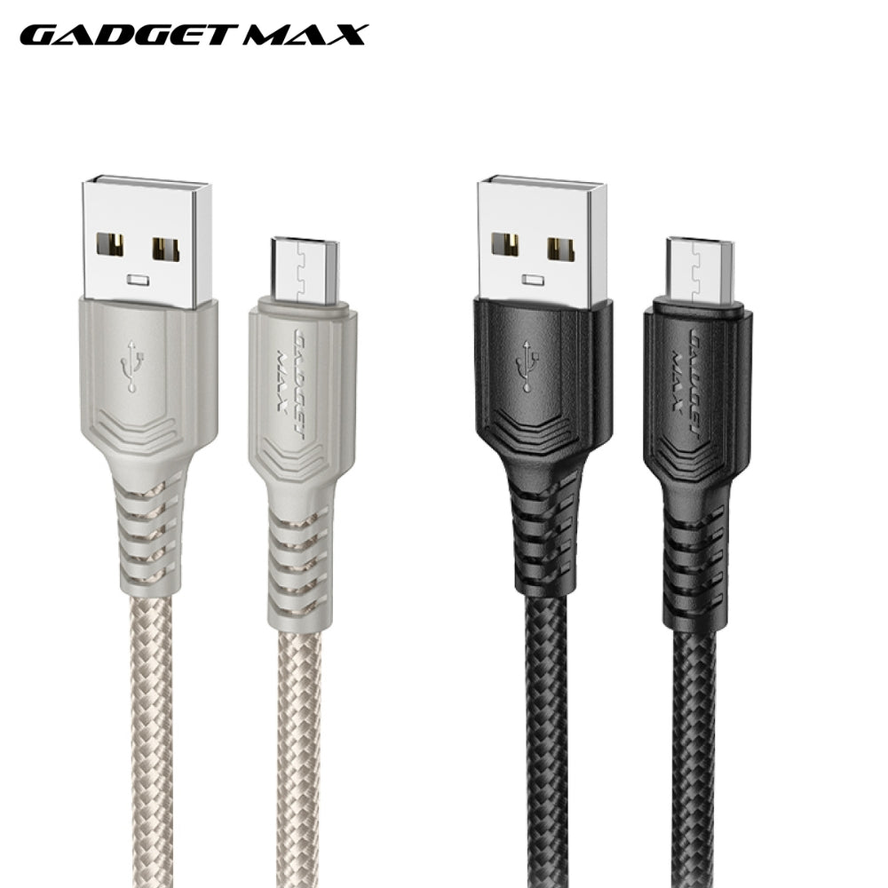 GADGET MAX - GX29 Woven Series USB To Micro Charging Data Cable (2.4A) - Grey