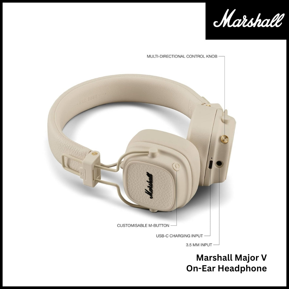 Marshall - Major 5 On-Ear Bluetooth Headphone - Cream