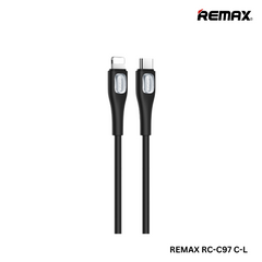 REMAX RC-C097 C-L Crystal Series 3A Liquid Silicone Fast Charging Data Cable Type-C to Lightning(1M)(30W) - Black