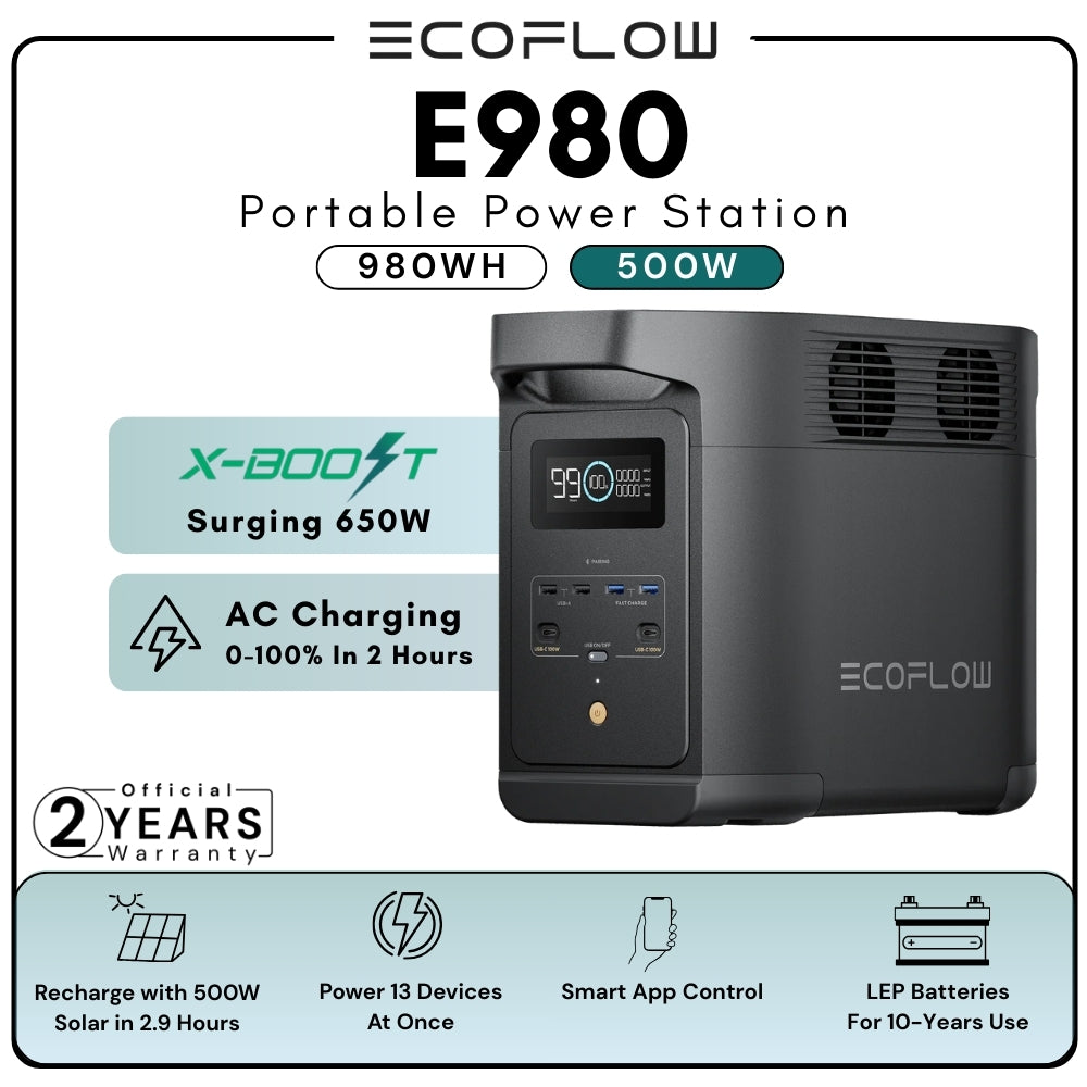 ECOFLOW E980 500W(980WH) Portable Power Station