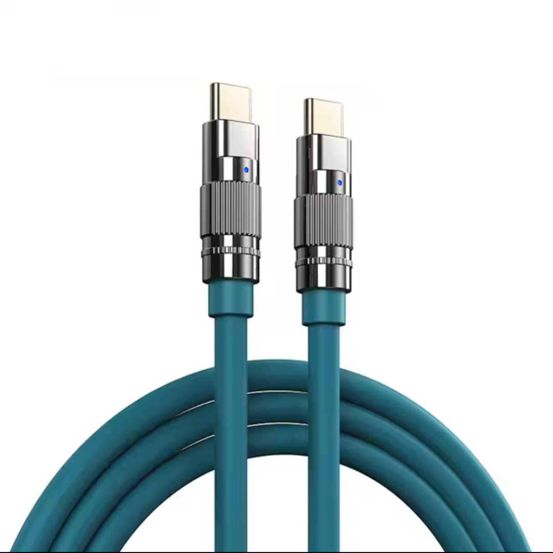 REMAX RC-C055 C-C WEFON SERIES 100W ZINC-ALLOY ELASTIC DATA CABLE WITH LIGHT TYPE C TO TYPE C