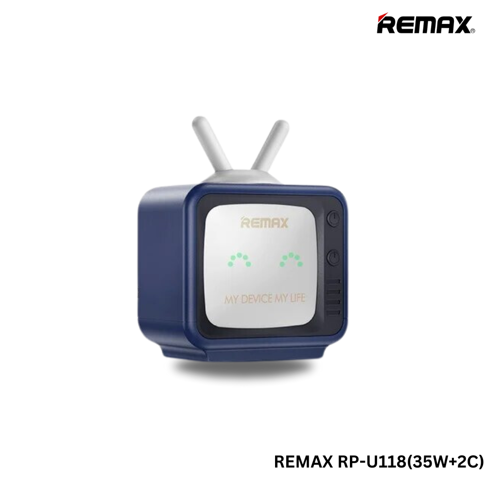 REMAX RP-U118 PANDA TV Series 35W PD+ QC 2C Gan Folding Charger(Blue)