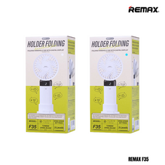 REMAX F35 Digital Display Folding Handheld Fan - White